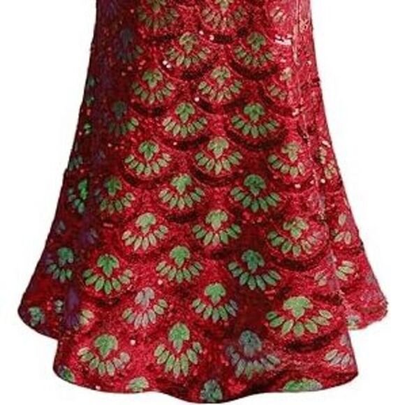 ✨❤️ Formal Red Sequin Mermaid Column Art Deco 1920s Long Gown Maxi Dress L NWT - Picture 11 of 13